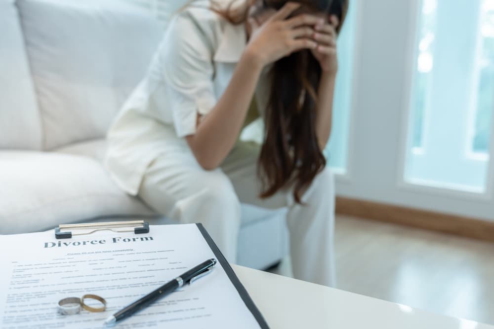 Quarrel, Divorce. husband and wife remove married ring.